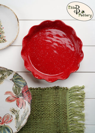 Christmas Red Pie Dish